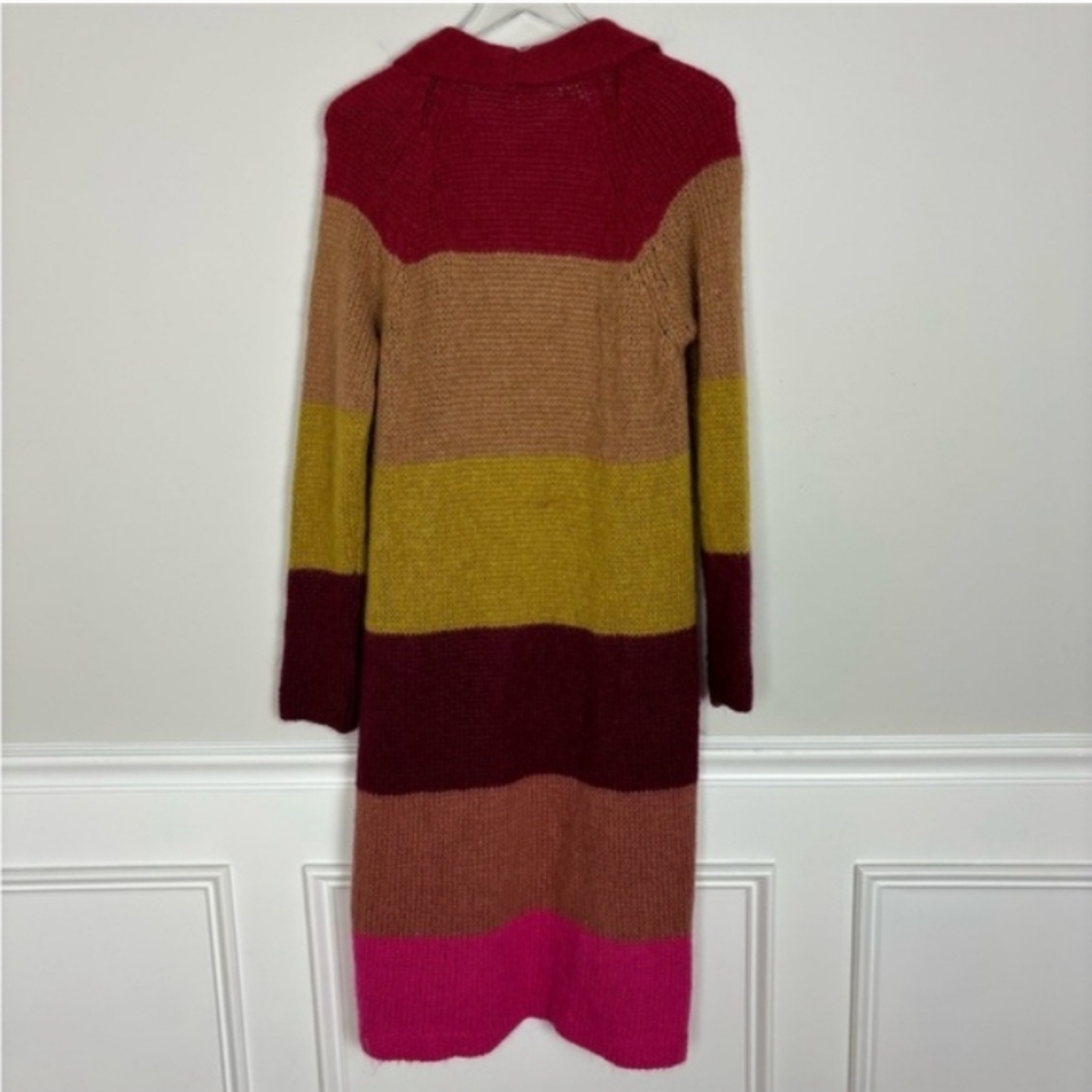 Free People Over The Rainbow Multicolor Long Striped Cardigan Sweater Large - Picture 16 of 16